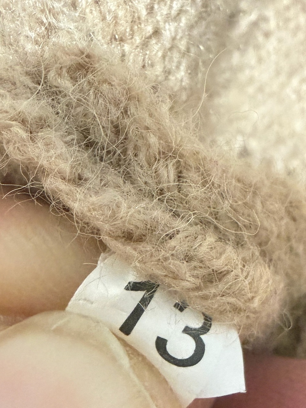 Long Sleeve V-Neck Knit Dress in Beige - Picture 9 of 9